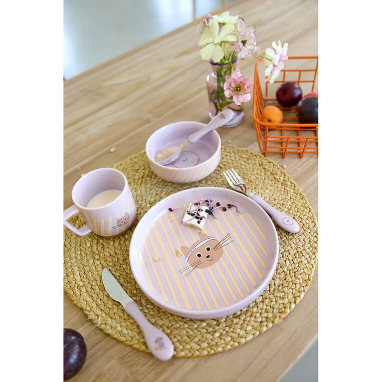 Komplet naczyń z porcelany Tiny Team Kotek / Lassig