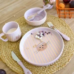 Komplet naczyń z porcelany Tiny Team Kotek / Lassig