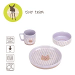 Komplet naczyń z porcelany Tiny Team Kotek / Lassig