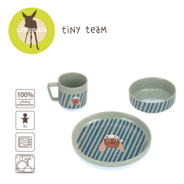 Komplet naczyń z porcelany Tiny Team Piesek / Lassig