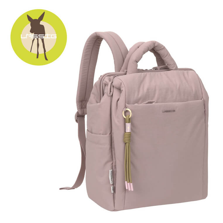 Plecak dla mamy kwadratowy z akcesoriami Minoa - powder rose / Lassig