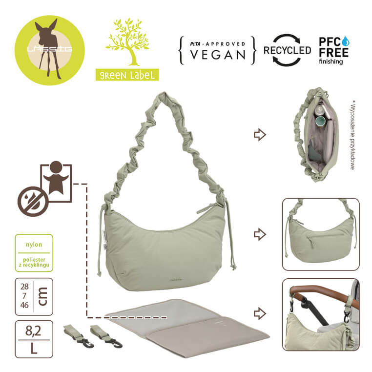 Torba dla mamy z akcesoriami Lunua Bum Bag - mint / Lassig