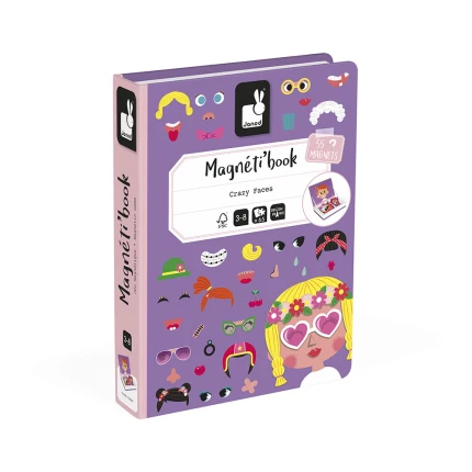 Magnetyczna układanka Śmieszne buzie Dziewczynka Magnetibook / Janod J02717
