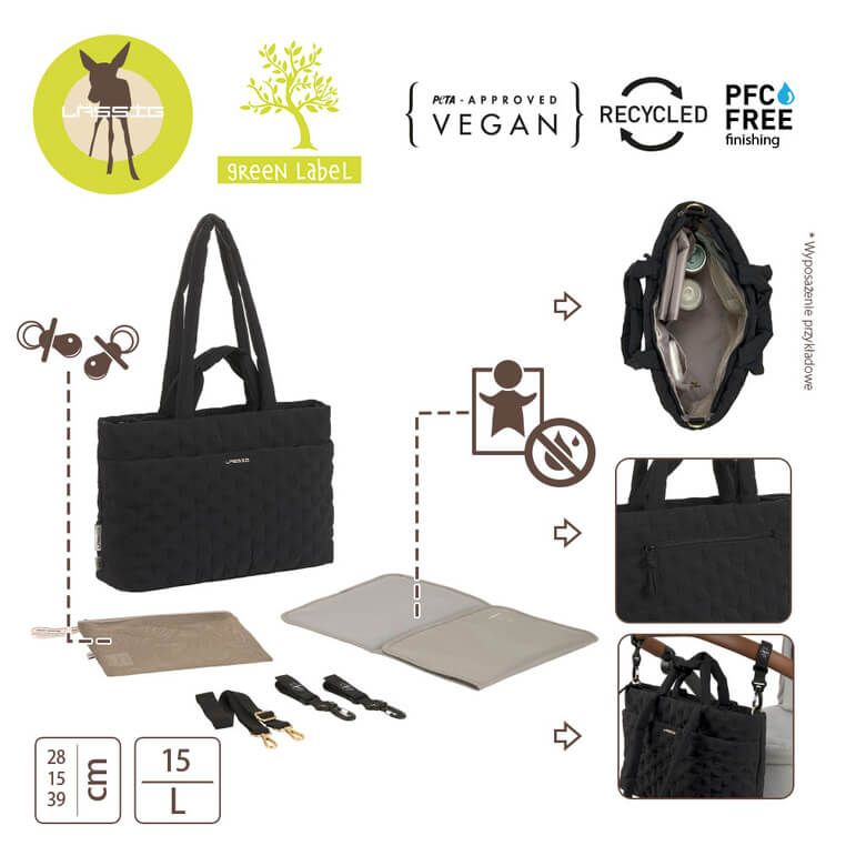 Torba dla mamy z akcesoriami Livia - black / Lassig