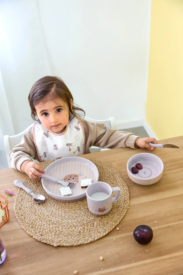 Materiałowe śliniaki Tiny Team, 5 szt. - Cat / Lassig