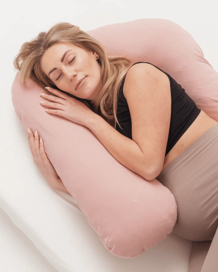 USZKODZONE OPAKOWANIE: Poduszka ciążowa do spania typu 7 jersey róż / piapimo