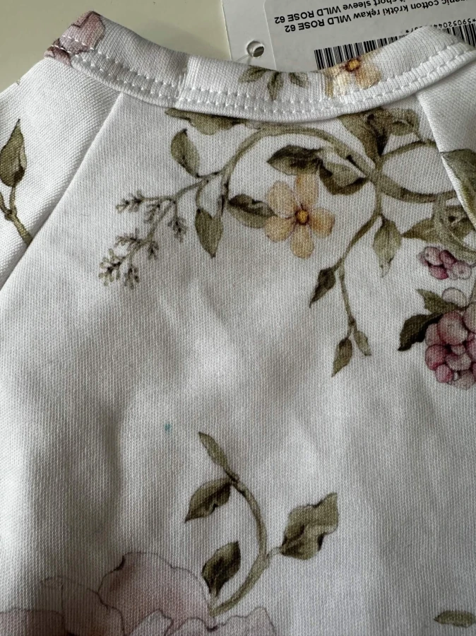 II GATUNEK: Body organic cotton krótki rękaw - WILD ROSE, roz. 62 / YOSOY