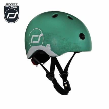 II GATUNEK: Kask z odblaskami XXS-S dla dzieci 1rż+ Forest Owl / Scootandride