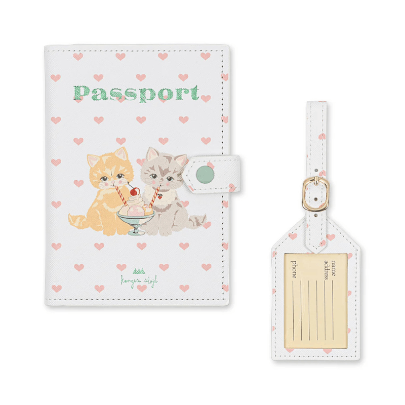 Etui na dokumenty i zawieszka do walizki - kitty gelateria / Konges Slojd