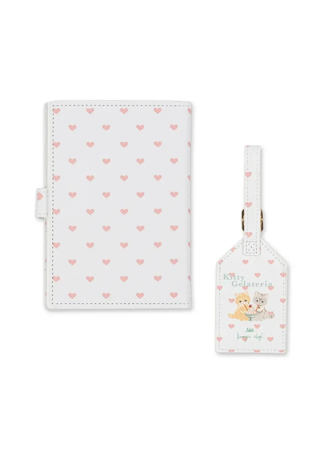 Etui na dokumenty i zawieszka do walizki - kitty gelateria / Konges Slojd