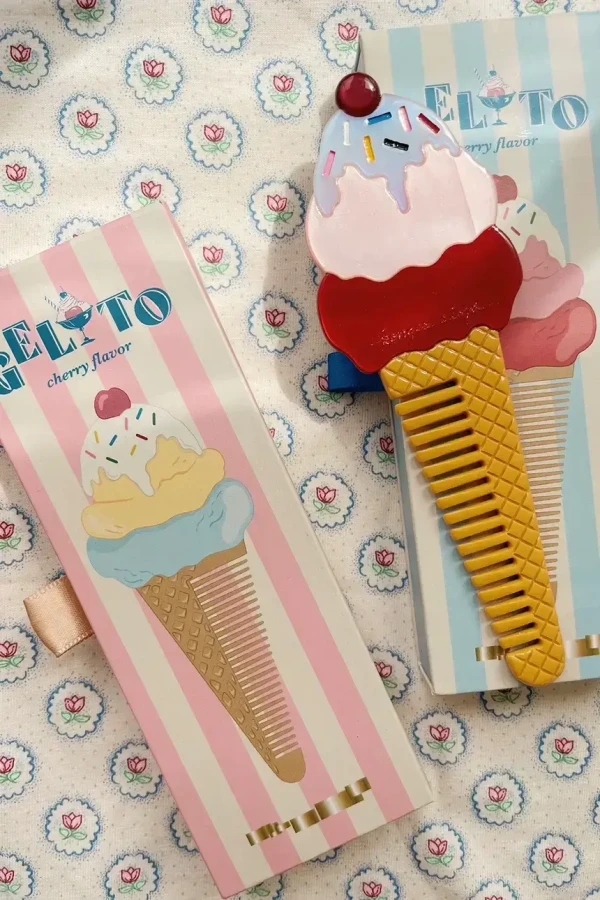 Grzebień dziecięcy Ice cream - amour pink / Konges Slojd