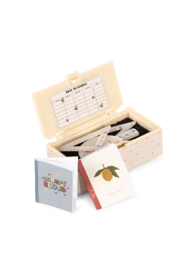 Pluszowy Miś uczeń w pudełku - multi / Konges Slojd