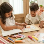 Kreatywny zeszyt z nożyczkami Rosa & Friends / Little Dutch