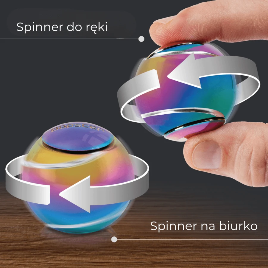 Fidget Spinner, Spin Ball - Wielokolorowy, Metaliczny / Bopster