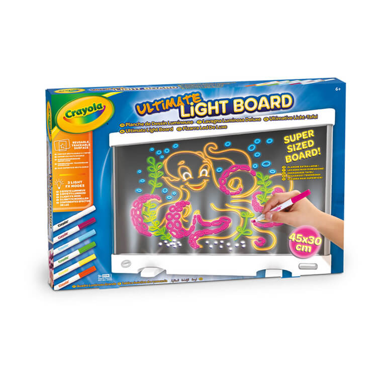 Tablica podświetlana do rysowania dla dzieci LED z 6 żelowymi flamastrami 6+ / Crayola