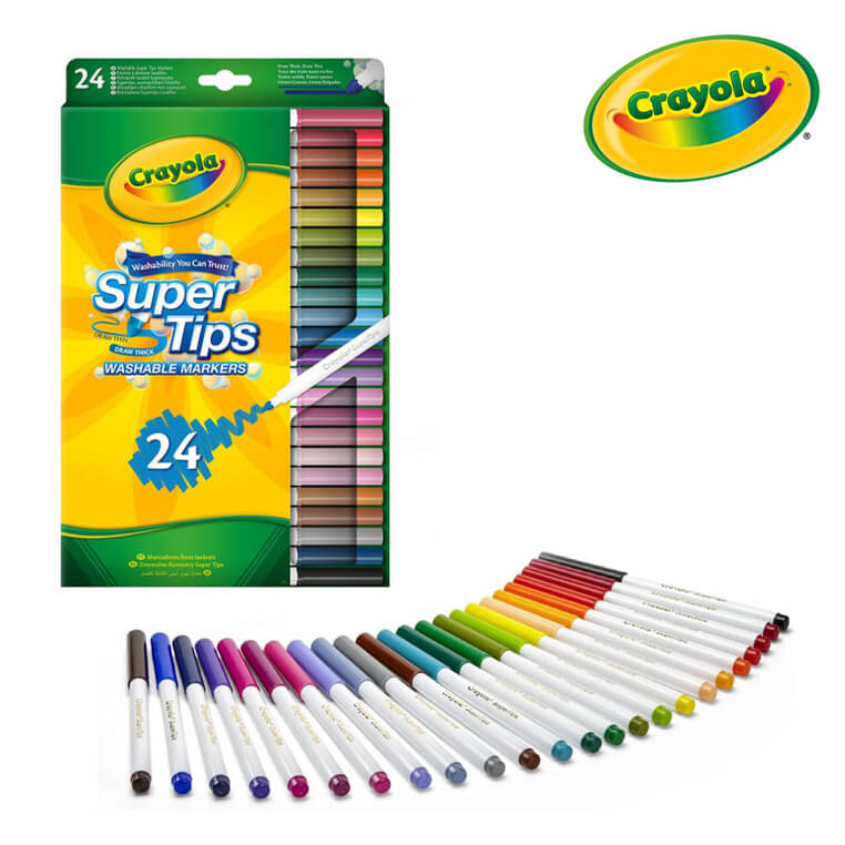 Flamastry mazaki dla dzieci zmywalne Super Tips, 24szt. / Crayola 
