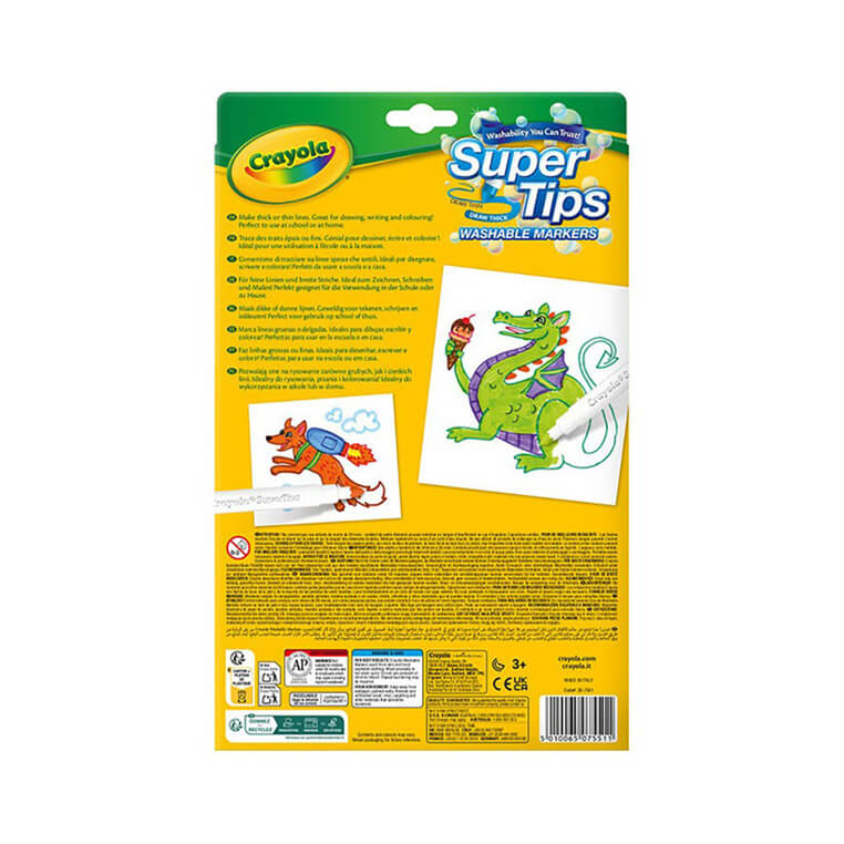 Flamastry mazaki dla dzieci zmywalne Super Tips, 24szt. / Crayola 