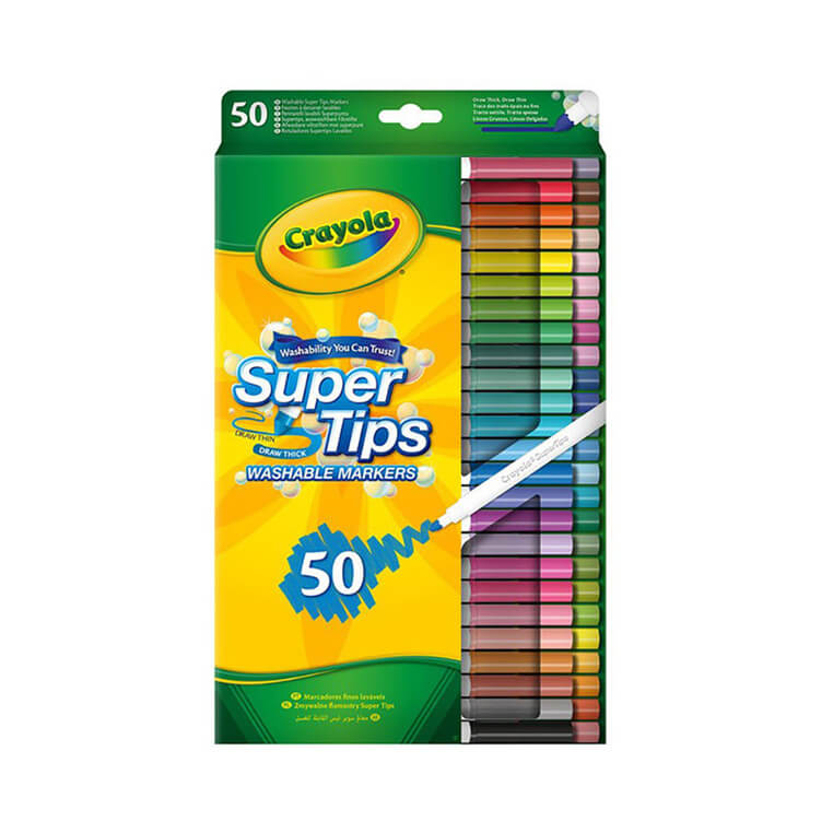 Flamastry mazaki dla dzieci zmywalne Super Tips, 50szt. / Crayola 