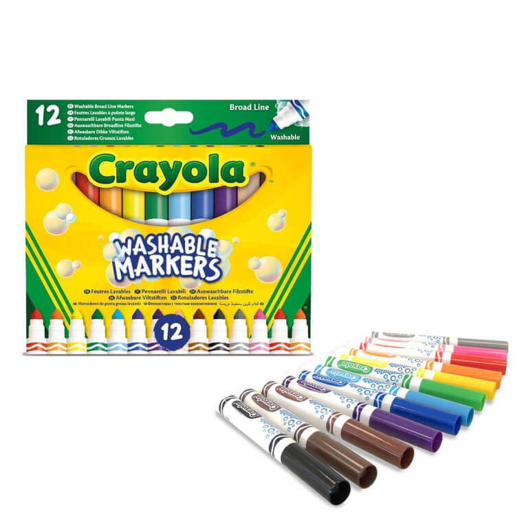 Flamastry stożkowe dla dzieci zmywalne, 12szt. / Crayola 