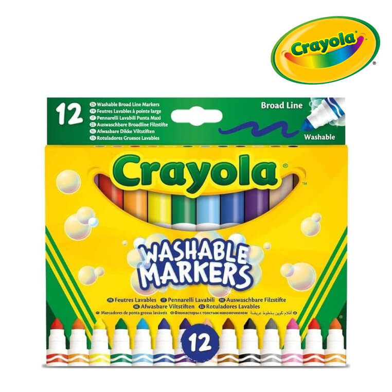 Flamastry stożkowe dla dzieci zmywalne, 12szt. / Crayola 