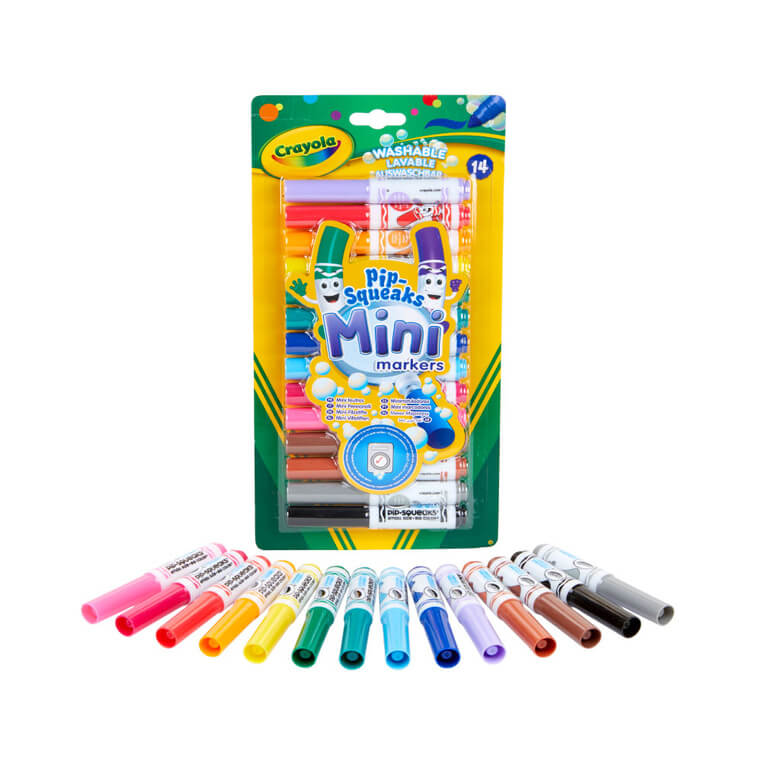 Flamastry stożkowe dla dzieci zmywalne Mini, 14szt. / Crayola 