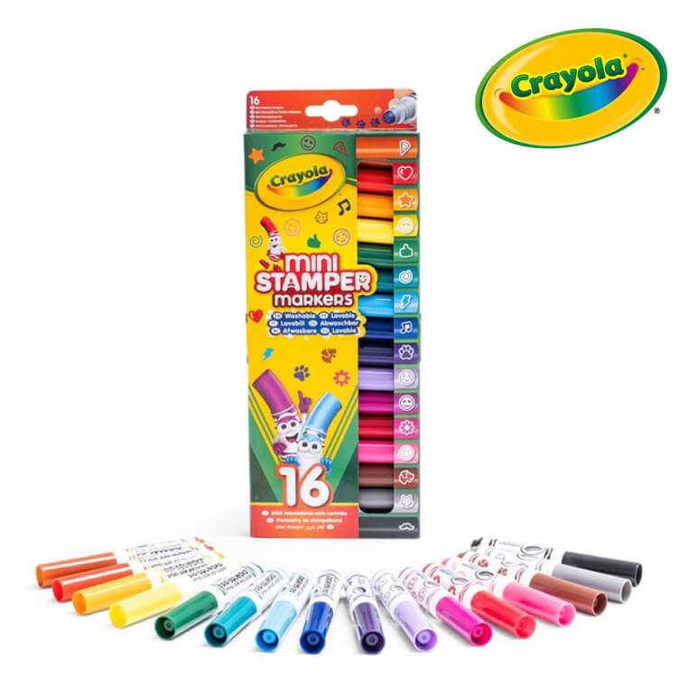 Flamastry ze stempelkami mini Emoji, 16szt. / Crayola 