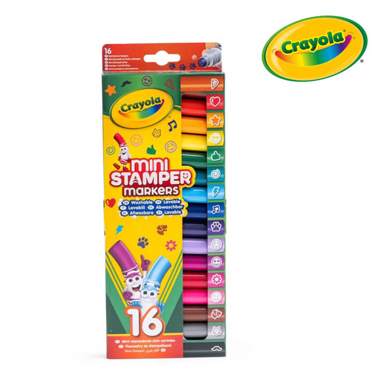 Flamastry ze stempelkami mini Emoji, 16szt. / Crayola 