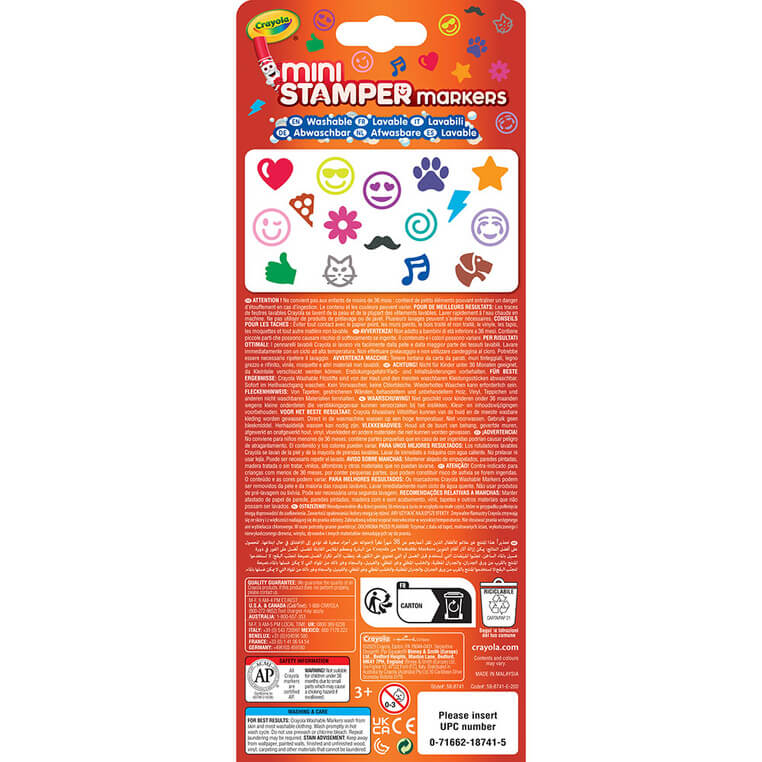 Flamastry ze stempelkami mini Emoji, 16szt. / Crayola 