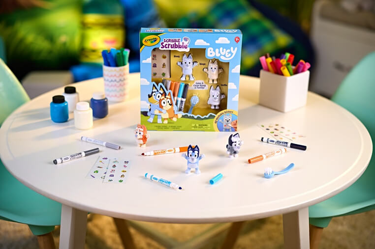 Zestaw 4 figurek do malowania i mycia Washimals, Bluey 3+ / Crayola
