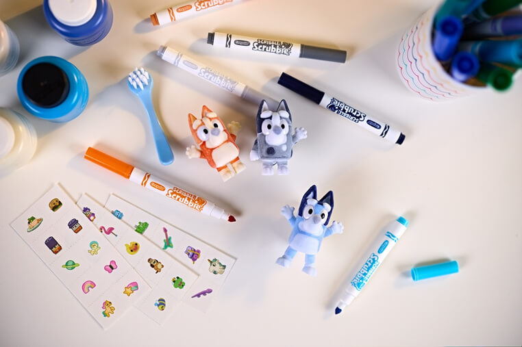 Zestaw 4 figurek do malowania i mycia Washimals, Bluey 3+ / Crayola