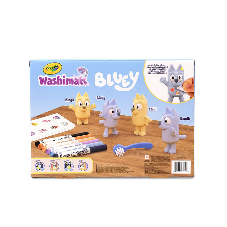 Zestaw 4 figurek do malowania i mycia Washimals, Bluey 3+ / Crayola