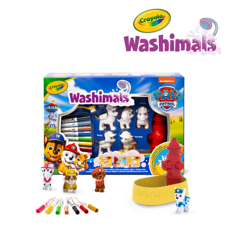 Zestaw 5 figurek do malowania i mycia Washimals, Psi Patrol 3+ / Crayola