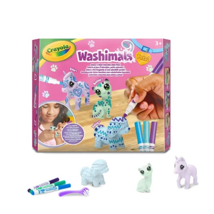 Zestaw 3 figurek do malowania i mycia Washimals, Pastel Pets 3+ / Crayola