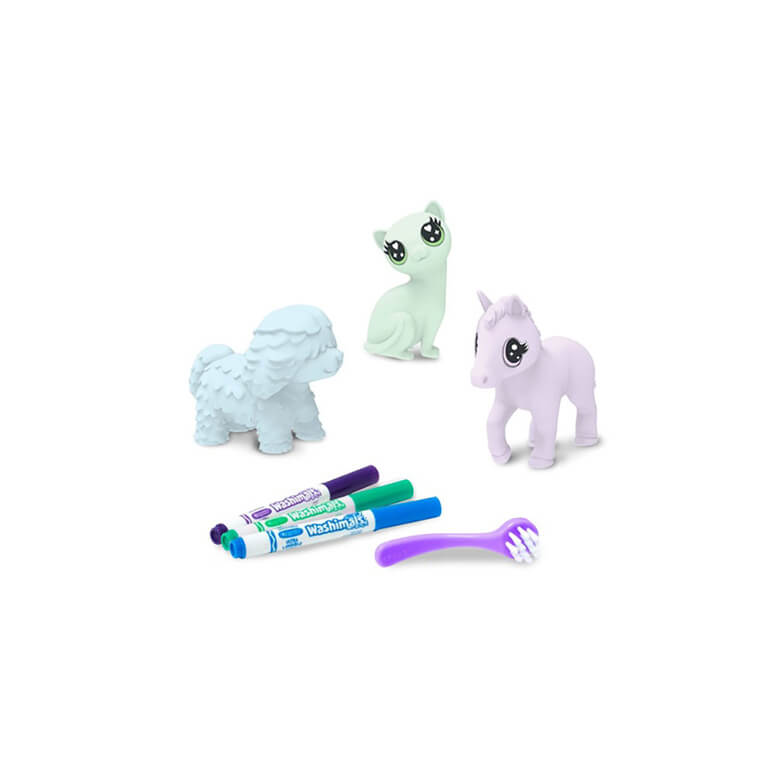 Zestaw 3 figurek do malowania i mycia Washimals, Pastel Pets 3+ / Crayola