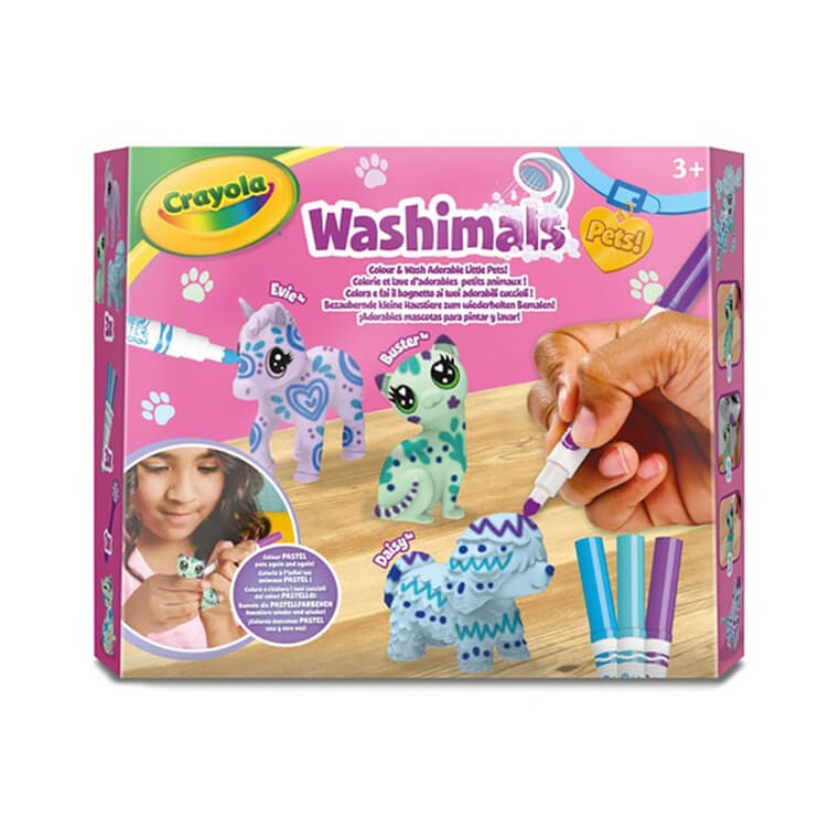 Zestaw 3 figurek do malowania i mycia Washimals, Pastel Pets 3+ / Crayola