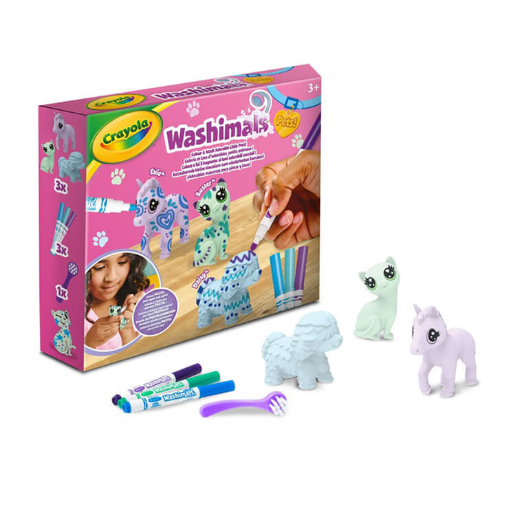 Zestaw 3 figurek do malowania i mycia Washimals, Pastel Pets 3+ / Crayola