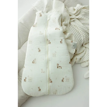 Śpiworek z organicznego muślinu 2.5 TOG - alpacas / My Memi