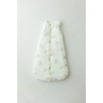Śpiworek z organicznego muślinu 2.5 TOG - little sheeps / My Memi