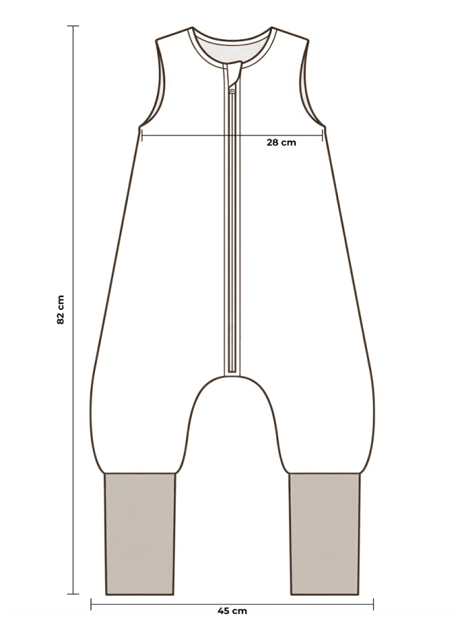 Śpiworek z organicznego muślinu z nogawkami 1-3 lata, 2,5 TOG - alpacas / My Memi