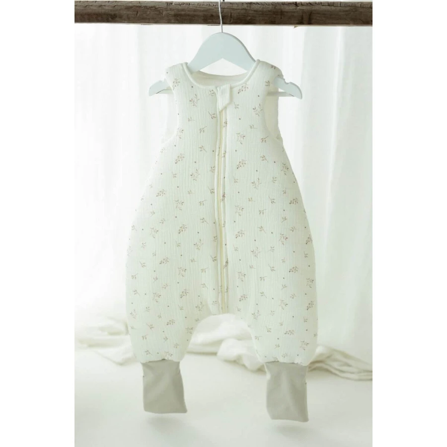 Śpiworek z organicznego muślinu z nogawkami 1-3 lata, 2,5 TOG - twigs / My Memi