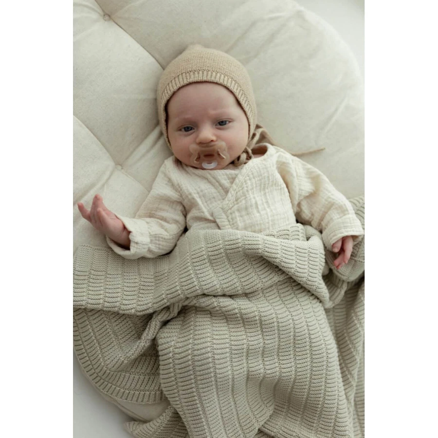 Bambusowy kocyk light beige 80x100 - Vini / My Memi