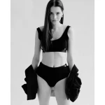 Biustonosz top bawełniany - czarny / piapimo