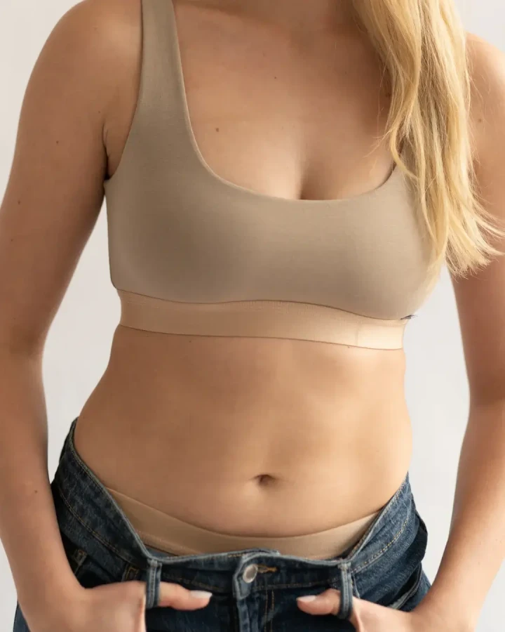 Biustonosz top bawełniany - latte / piapimo