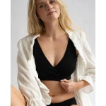 Biustonosz bawełniany do karmienia z dodatkowymi wkładkami wodoodpornymi - czarny / piapimo