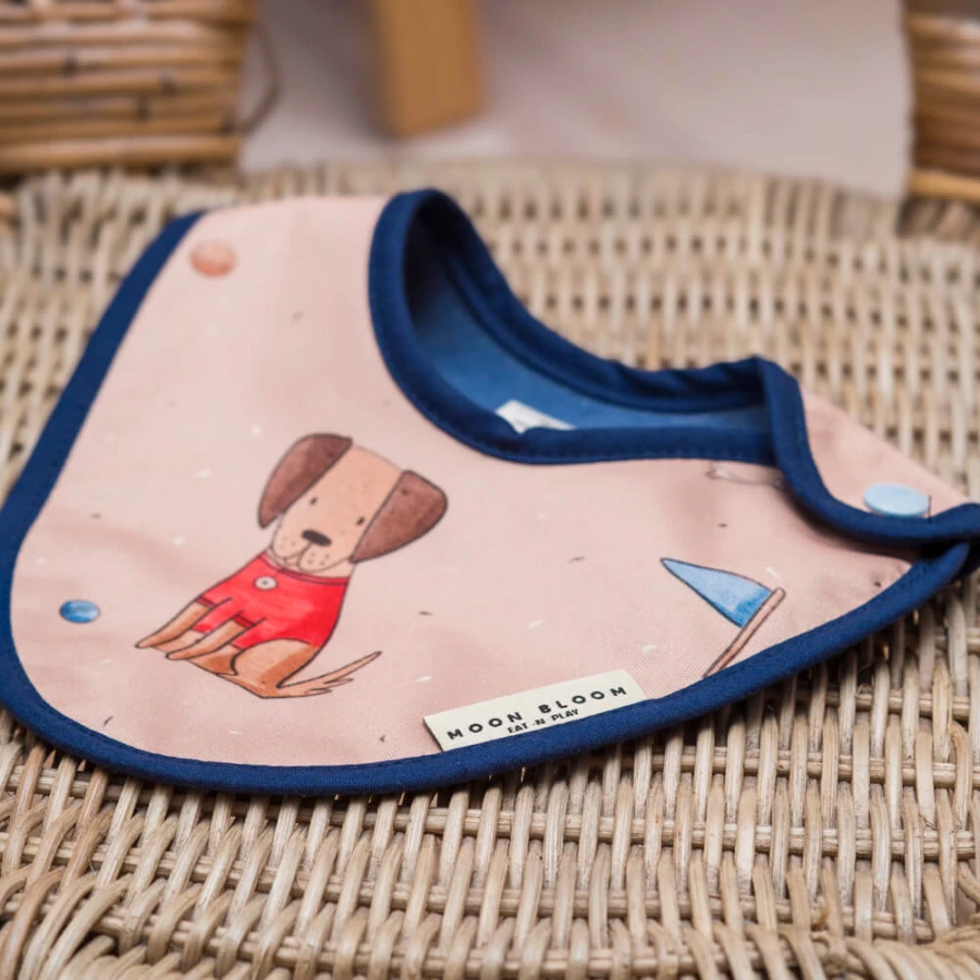 Śliniaczek Niemowlęcy Happy Puppy / Moon Bloom