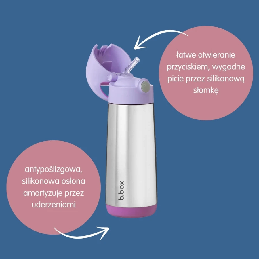 Termobutelka ze słomką Sugar Plum / b.box