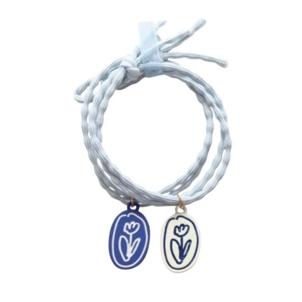 Gumki do włosów, bransoletki - Kwiaty, 2 szt. / Yuko B.