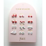 Kolczyki „ROK POEZJI” - Czerwone, 12 par / Yuko B.