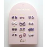 Kolczyki „ROK POEZJI” - Fioletowe, 12 par / Yuko B.