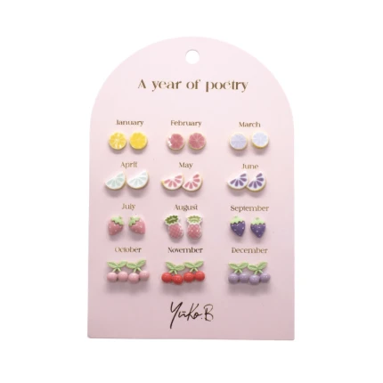 Kolczyki „ROK POEZJI” - Owoce, 12 par / Yuko B.